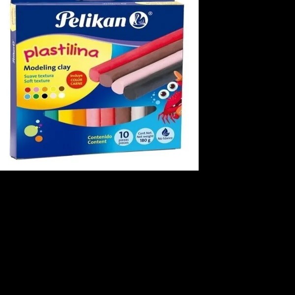 PLASTILINA C10 BARRAS COLORES PELIKAN C.40